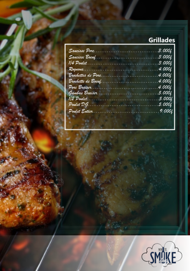Menu Grillades